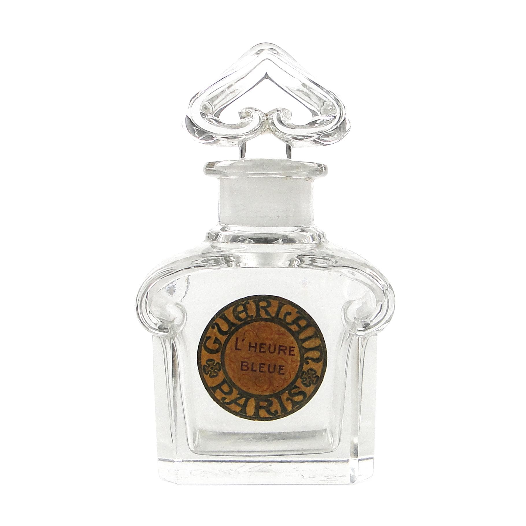 Art Nouveau perfume bottle, pressed glass, France, 1950s.