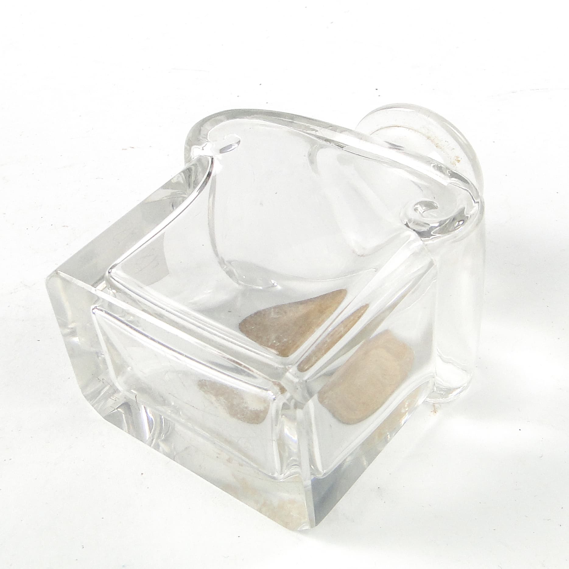 Art Nouveau perfume bottle, pressed glass, France, 1950s. - 111396