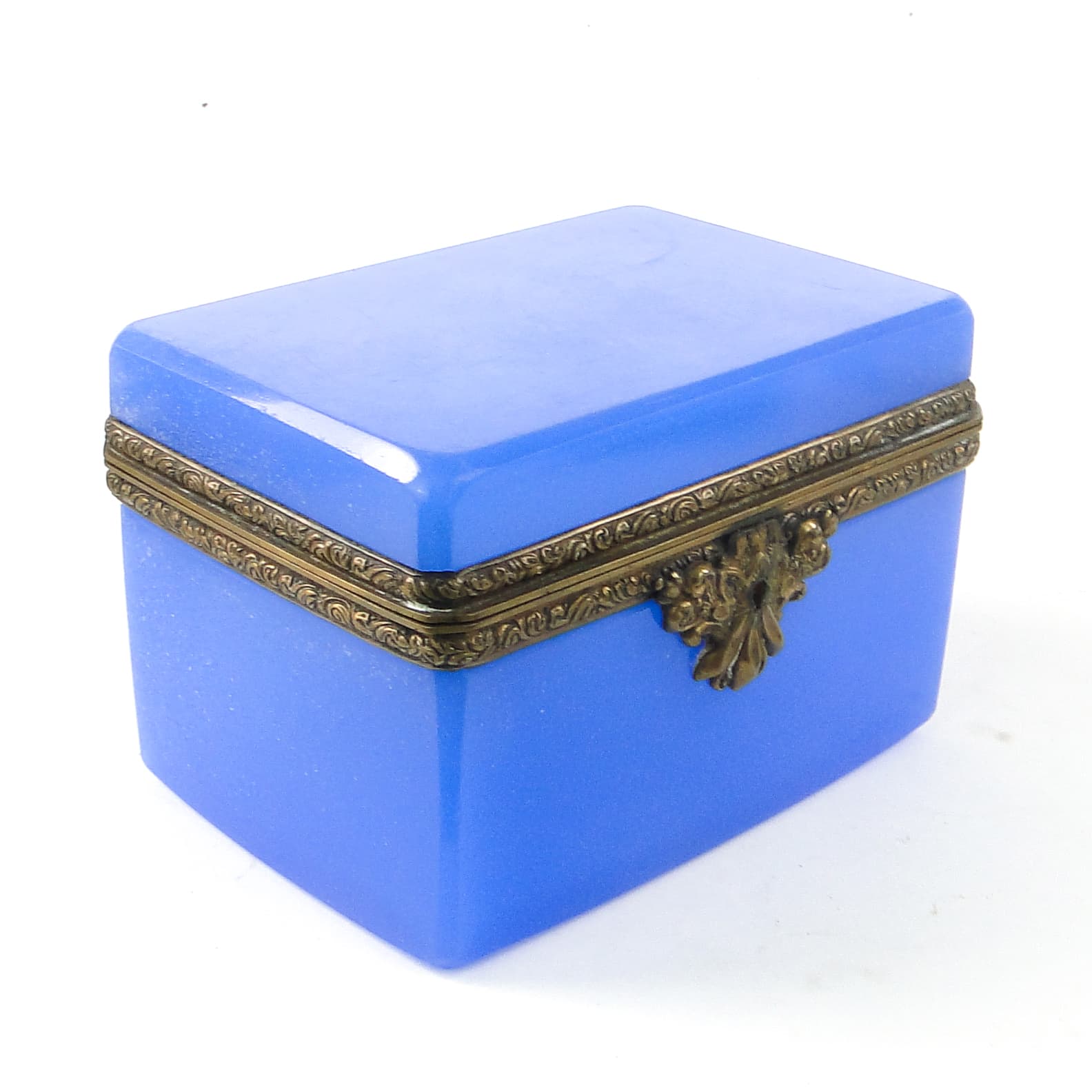 Biedermeier jewelry casket, cobalt glass, gilt brass, Czechoslovakia, 19th c. - 111470