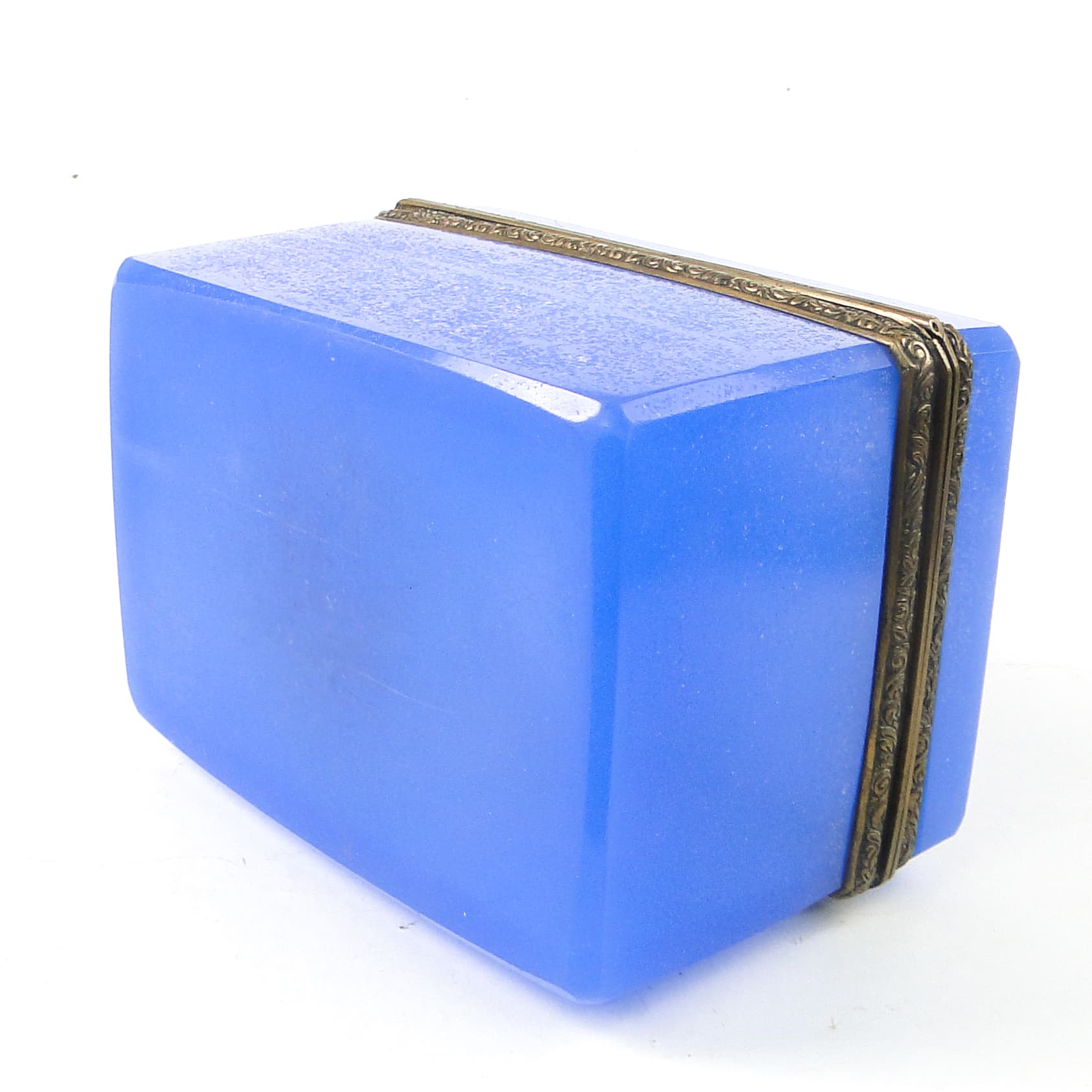 Biedermeier jewelry casket, cobalt glass, gilt brass, Czechoslovakia, 19th c. - 111471