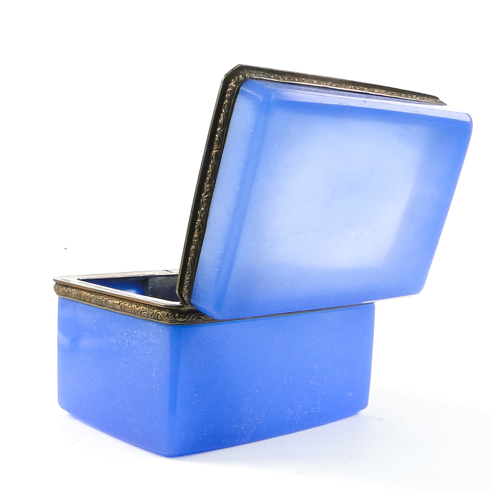 Biedermeier jewelry casket, cobalt glass, gilt brass, Czechoslovakia, 19th c. - 111466