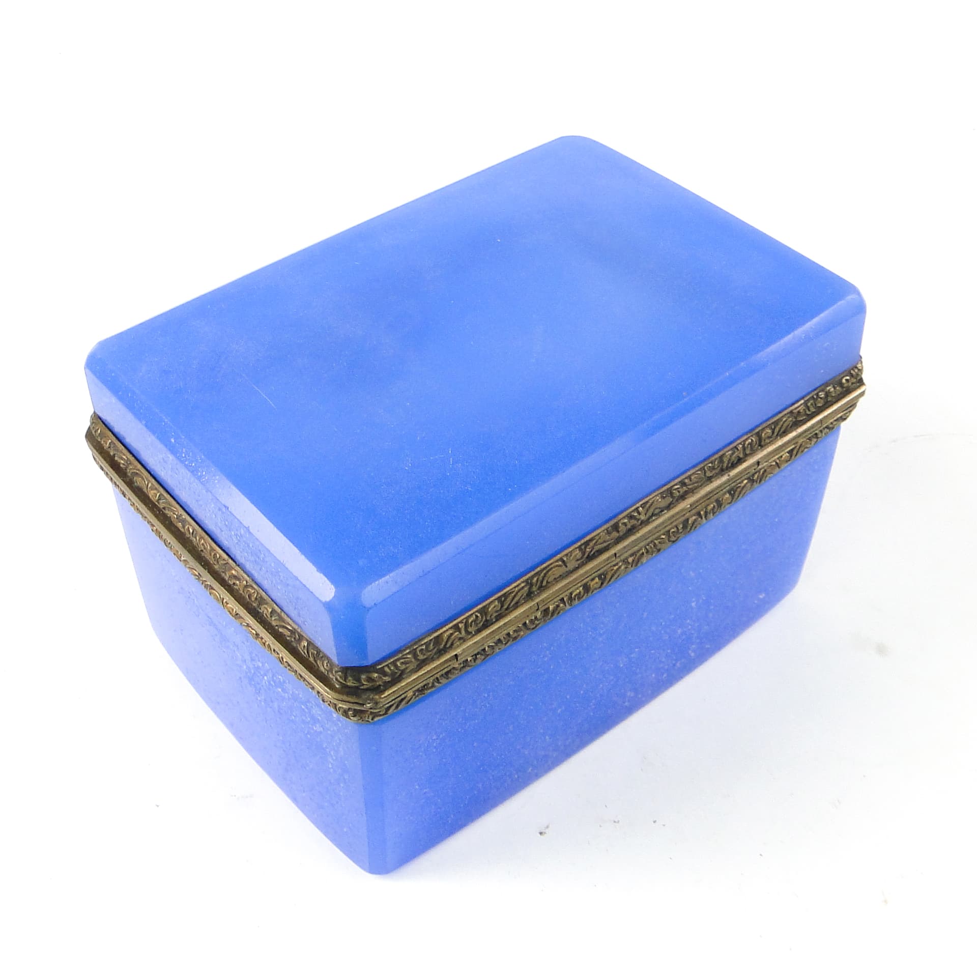 Biedermeier jewelry casket, cobalt glass, gilt brass, Czechoslovakia, 19th c. - 111467