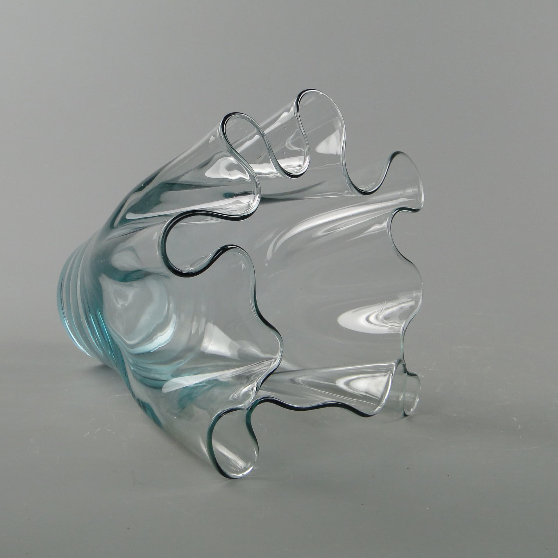 Wazon Chusta, szkło transparentne, Polska, lata 80. - 8031