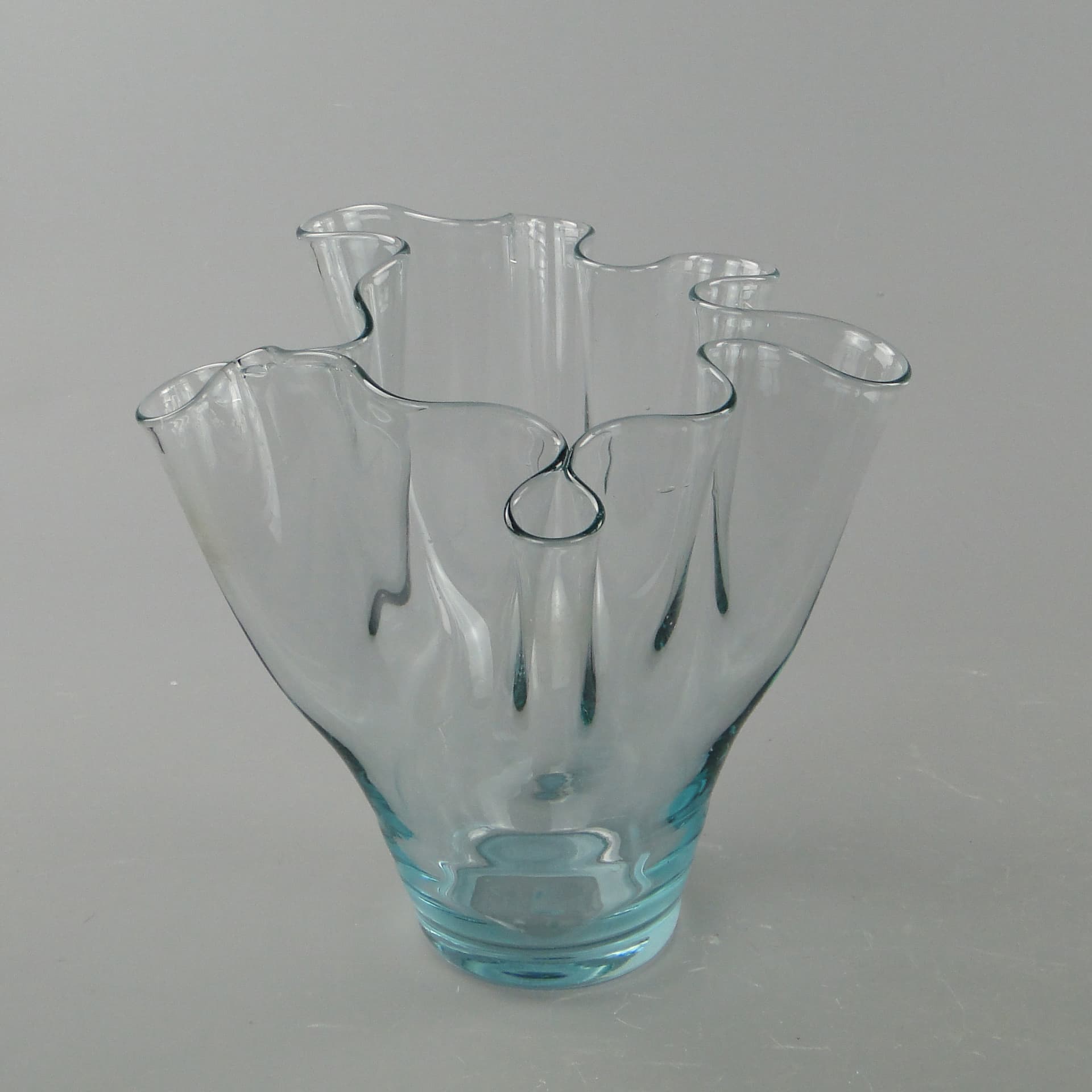 Wazon Chusta, szkło transparentne, Polska, lata 80. - 8027