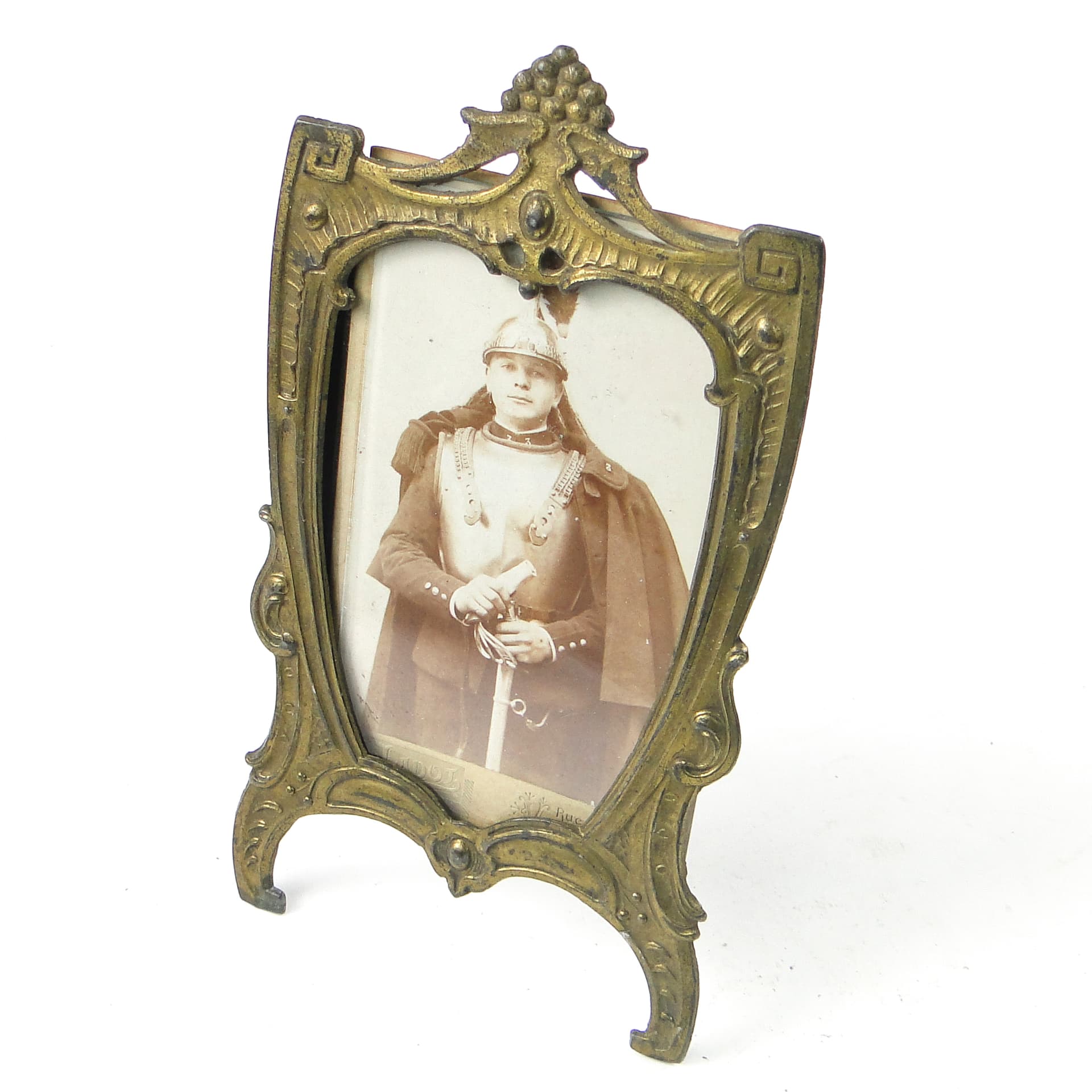 Ramka na zdjęcia Art Nouveau, mosiądz pozłacany, Francja, początek XX w. - 111556