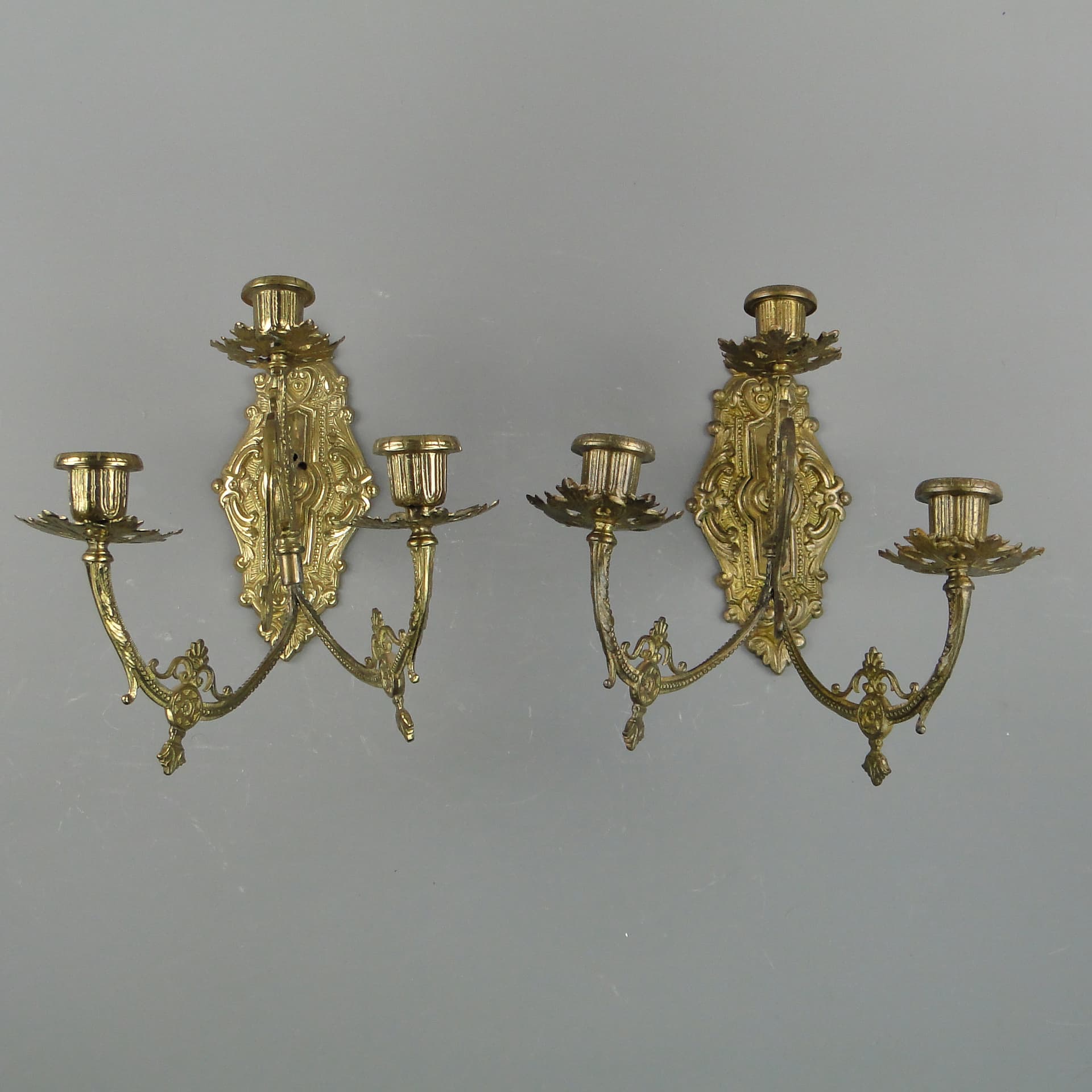 Para kinkietów, złoty, mosiądz, Francja, początek XX w. - 8068