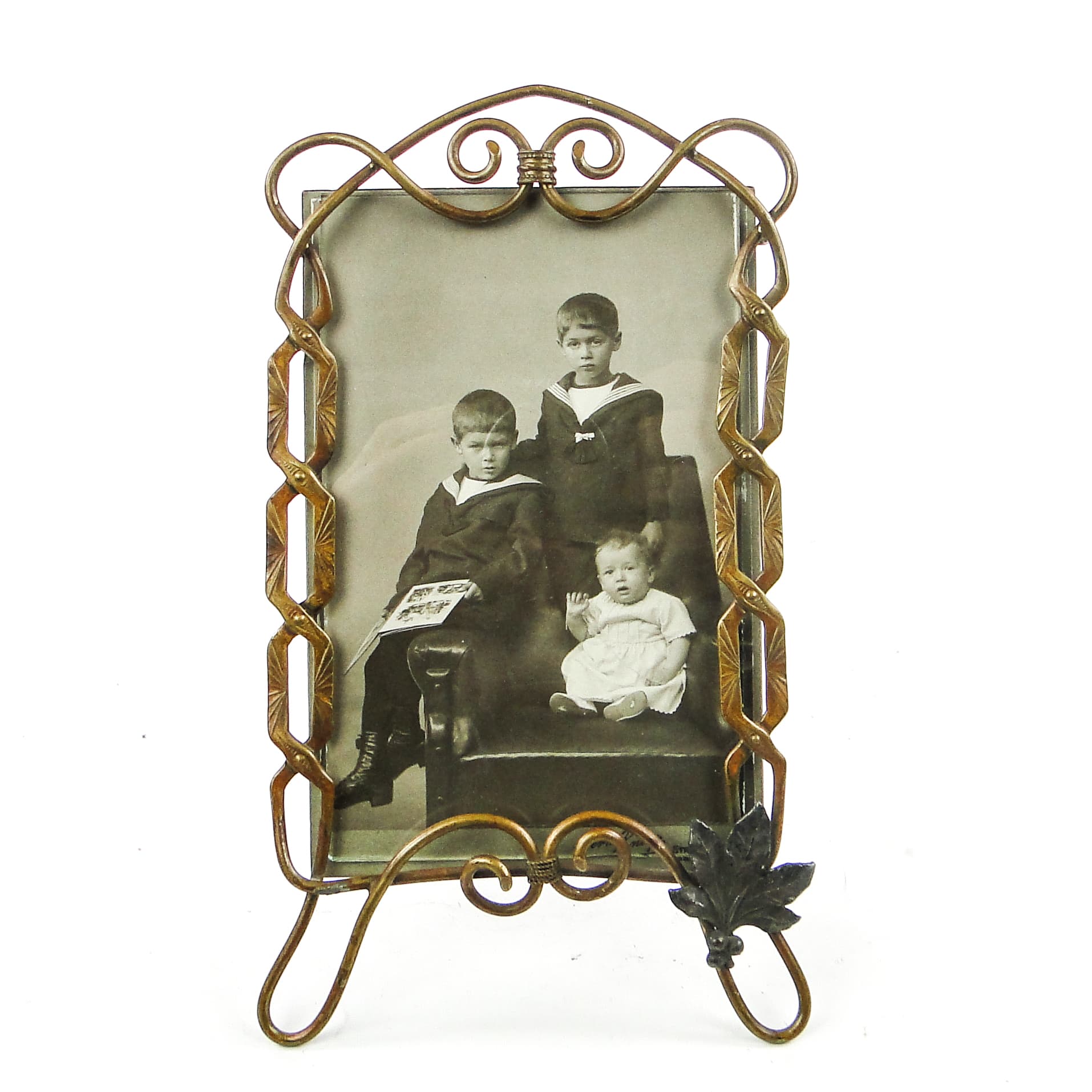 Ramka na zdjęcia Art Nouveau, mosiądz, Francja, początek XX w. - 111809