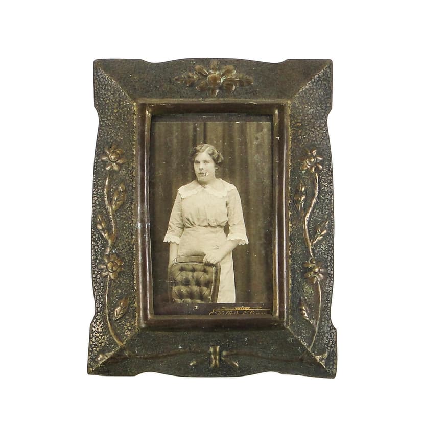 Art Nouveau wall frame, brass, Sweden, early 20th c.