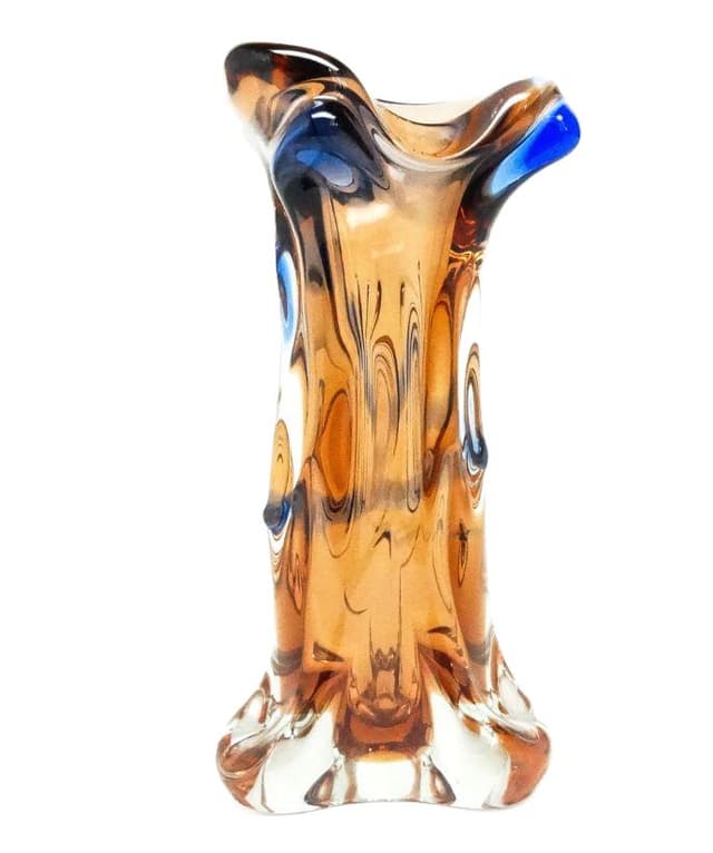 Wazon mid-century modern, szkło, proj. J. Hospodka, Czechosłowacja, lata 60. - WYMIARY