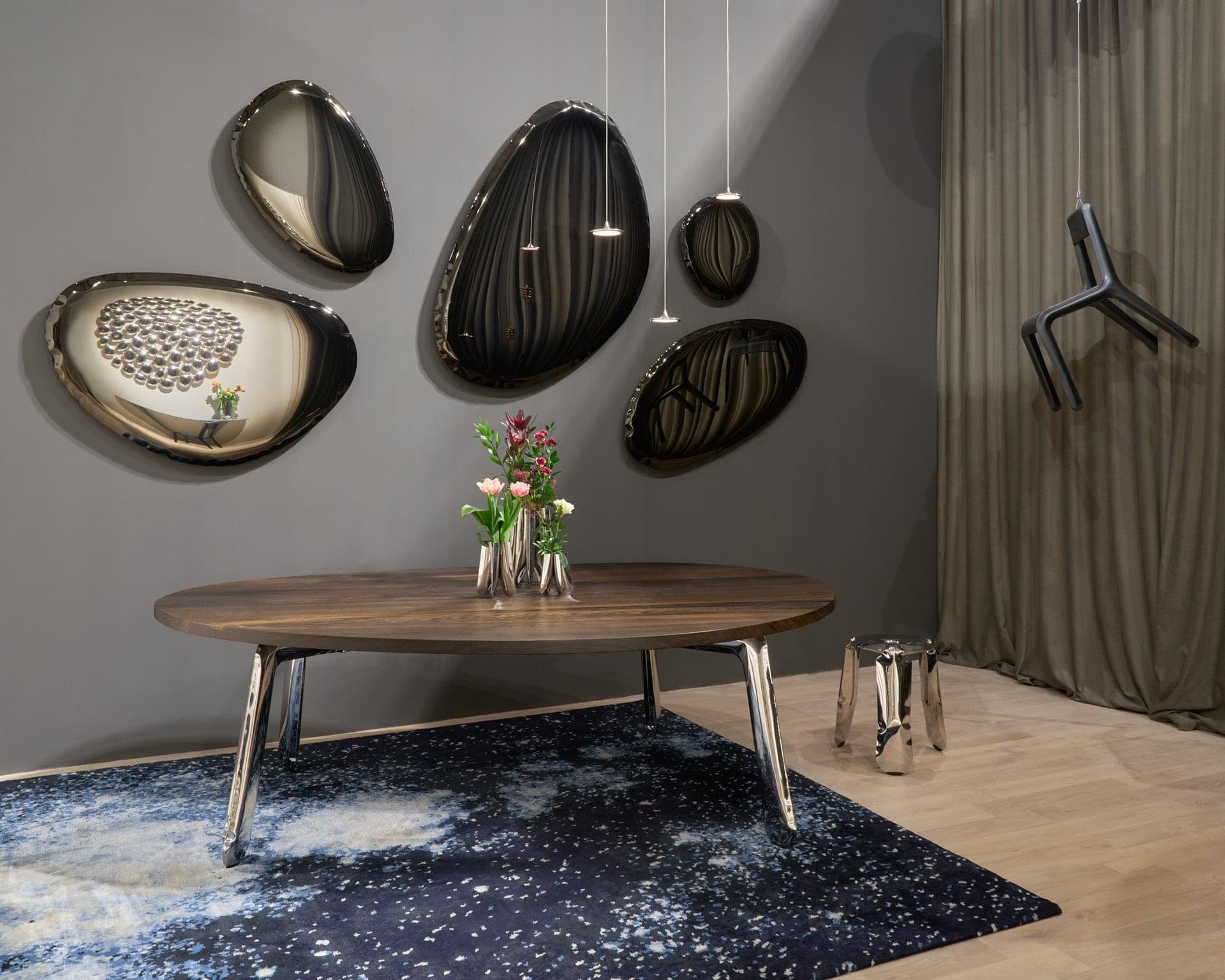 Wazon ROTATION srebrny, 15 cm, Zieta Studio - 117562