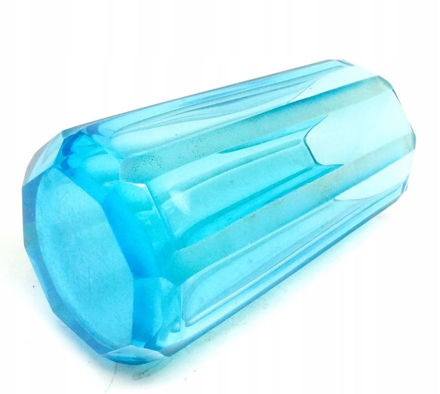 Wazon Art déco, szkło turkusowe, lata 50. - 112009