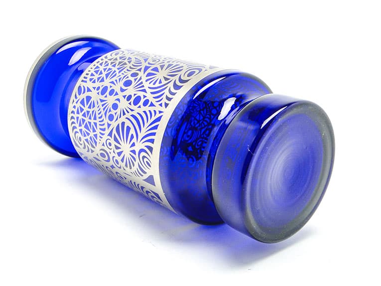 Wazon mid-century modern, szkło kobaltowe, Huta Hortensja, Polska, lata 60. - 112068