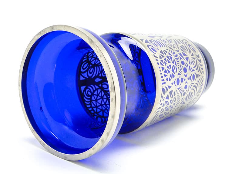 Wazon mid-century modern, szkło kobaltowe, Huta Hortensja, Polska, lata 60. - 112070