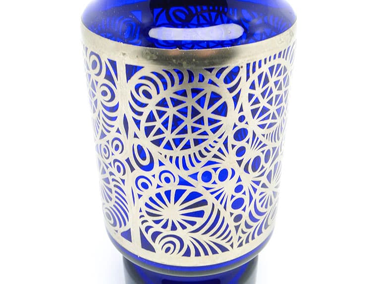 Wazon mid-century modern, szkło kobaltowe, Huta Hortensja, Polska, lata 60. - 112065