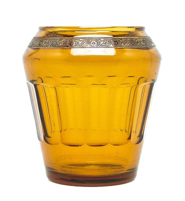 Wazon Art Deco, szkło miodowe, Bohemia, Czechosłowacja, lata 30. - WYMIARY