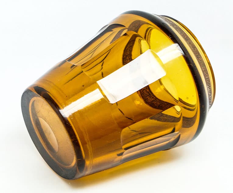 Wazon Art Deco, szkło miodowe, Bohemia, Czechosłowacja, lata 30. - 112102