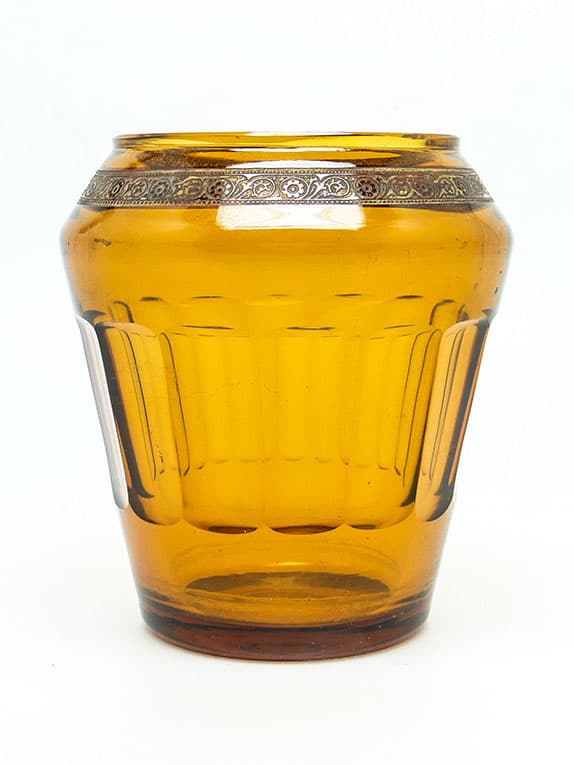 Wazon Art Deco, szkło miodowe, Bohemia, Czechosłowacja, lata 30. - 112097