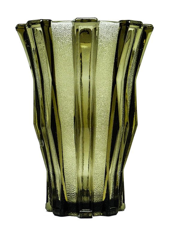 Wazon mid-century modern, szkło prasowane, Val Saint Lambert, Belgia, lata 50. - WYMIARY
