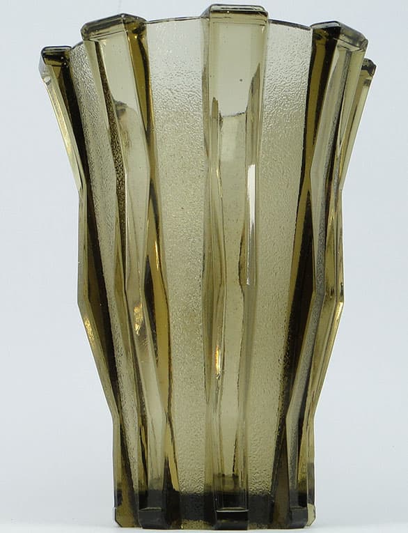 Wazon mid-century modern, szkło prasowane, Val Saint Lambert, Belgia, lata 50. - 112145