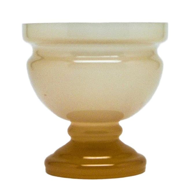 Wazon, mid-century modern, szkło beżowe, Polska, lata 70. - WYMIARY