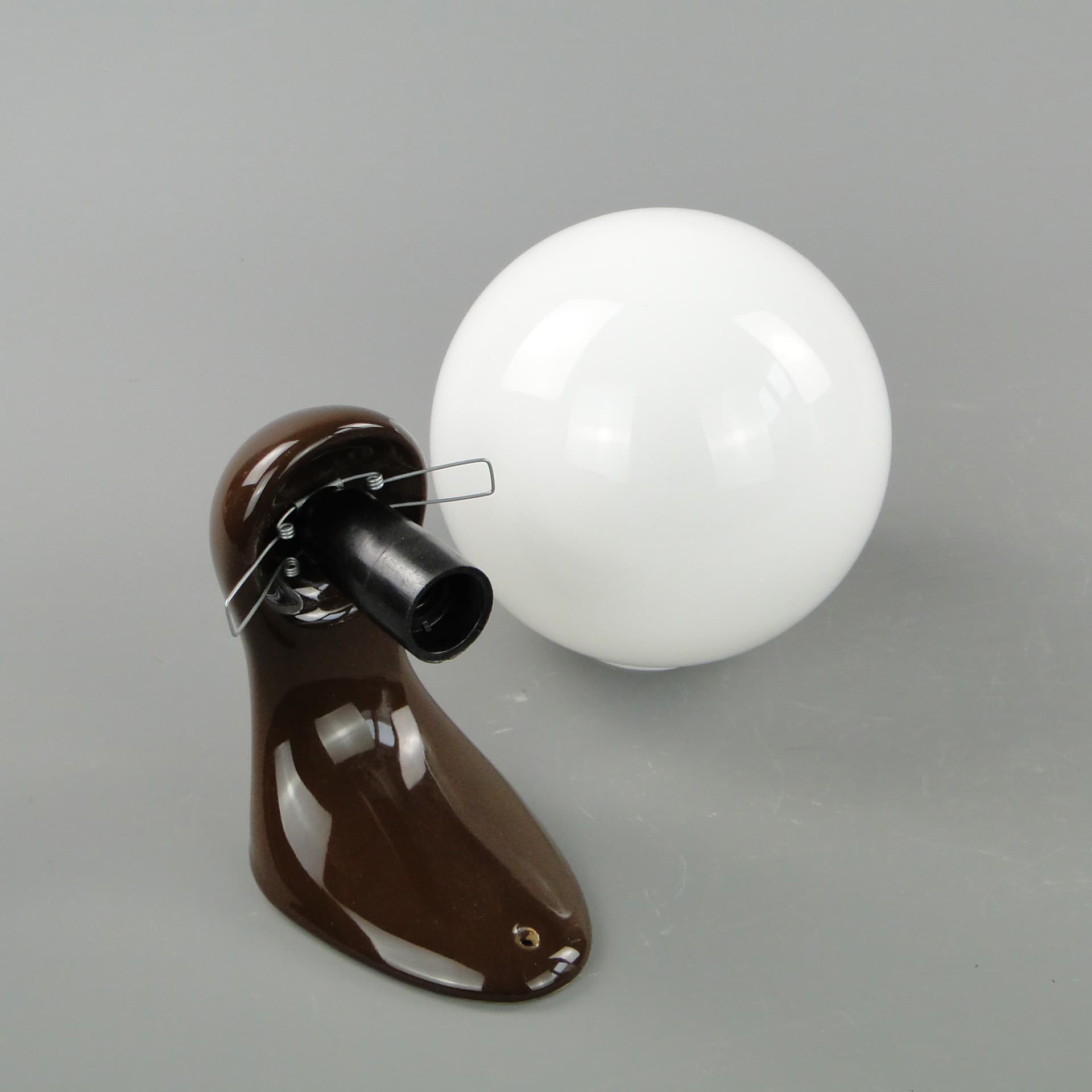 Wall sconce, brown dark, ceramics, Poland, 1970s. - 8107