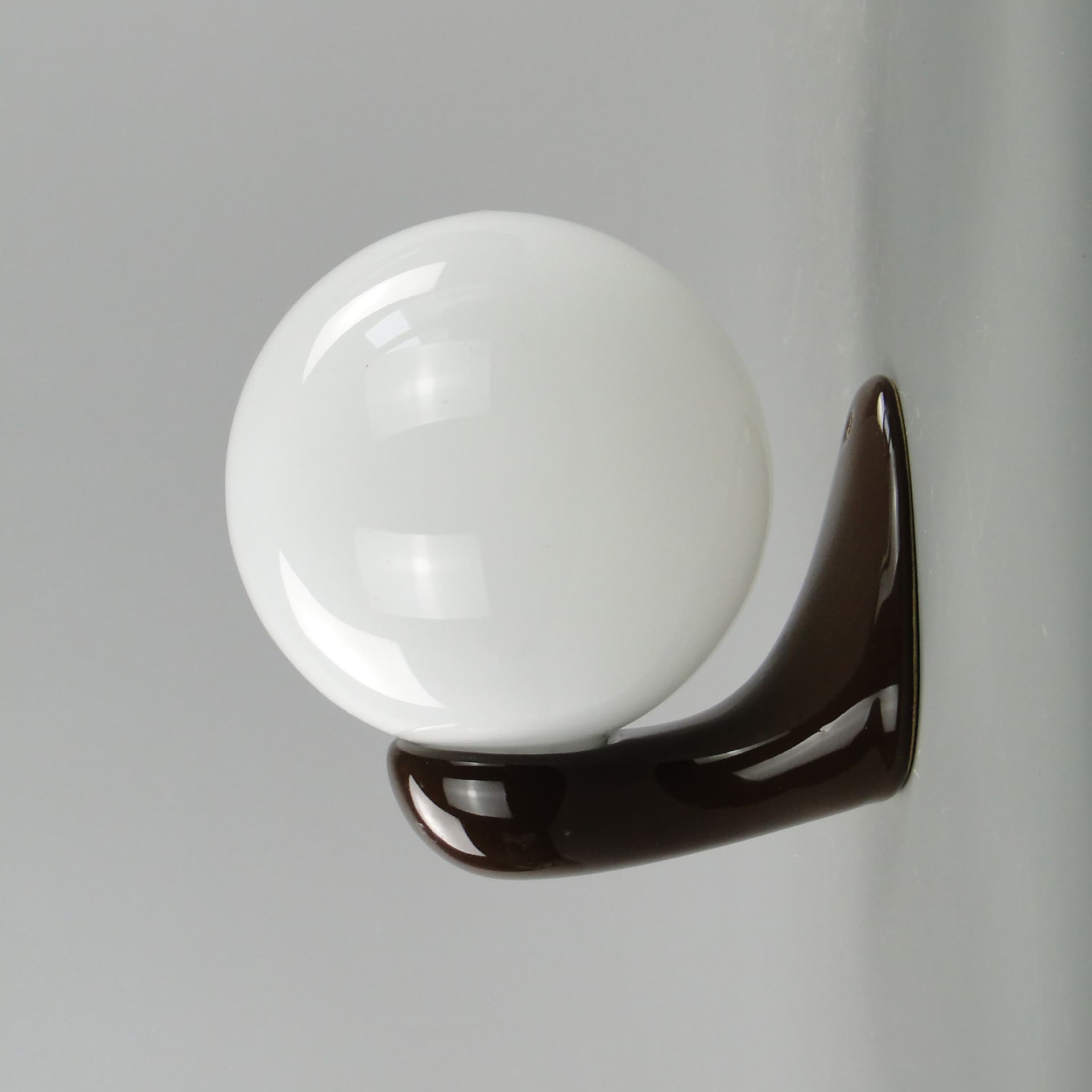 Wall sconce, brown dark, ceramics, Poland, 1970s. - 8105