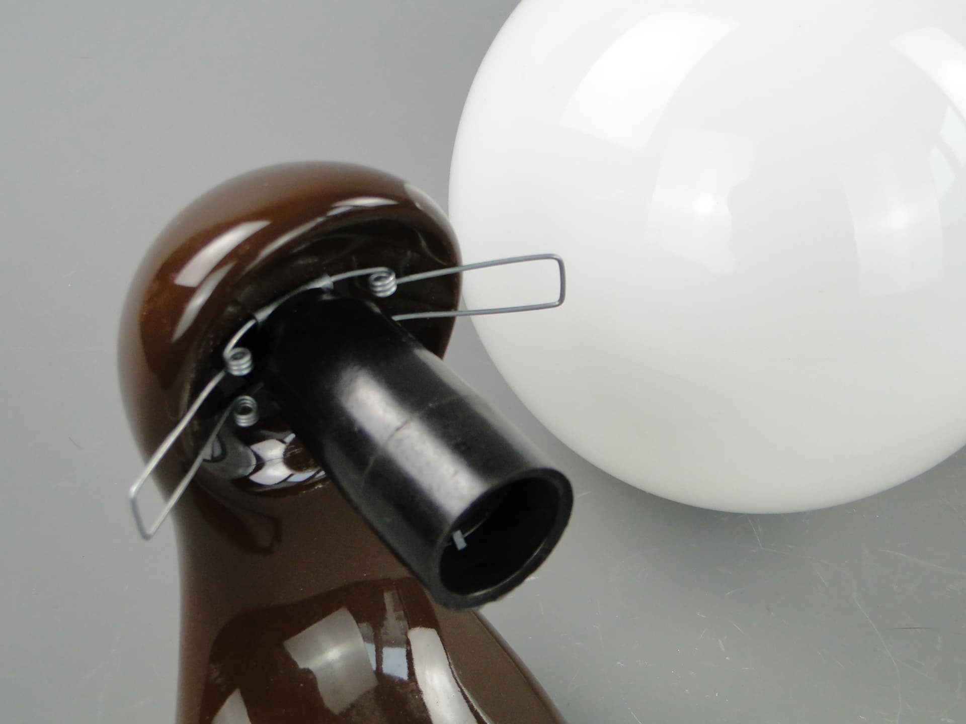 Wall sconce, brown dark, ceramics, Poland, 1970s. - 8108