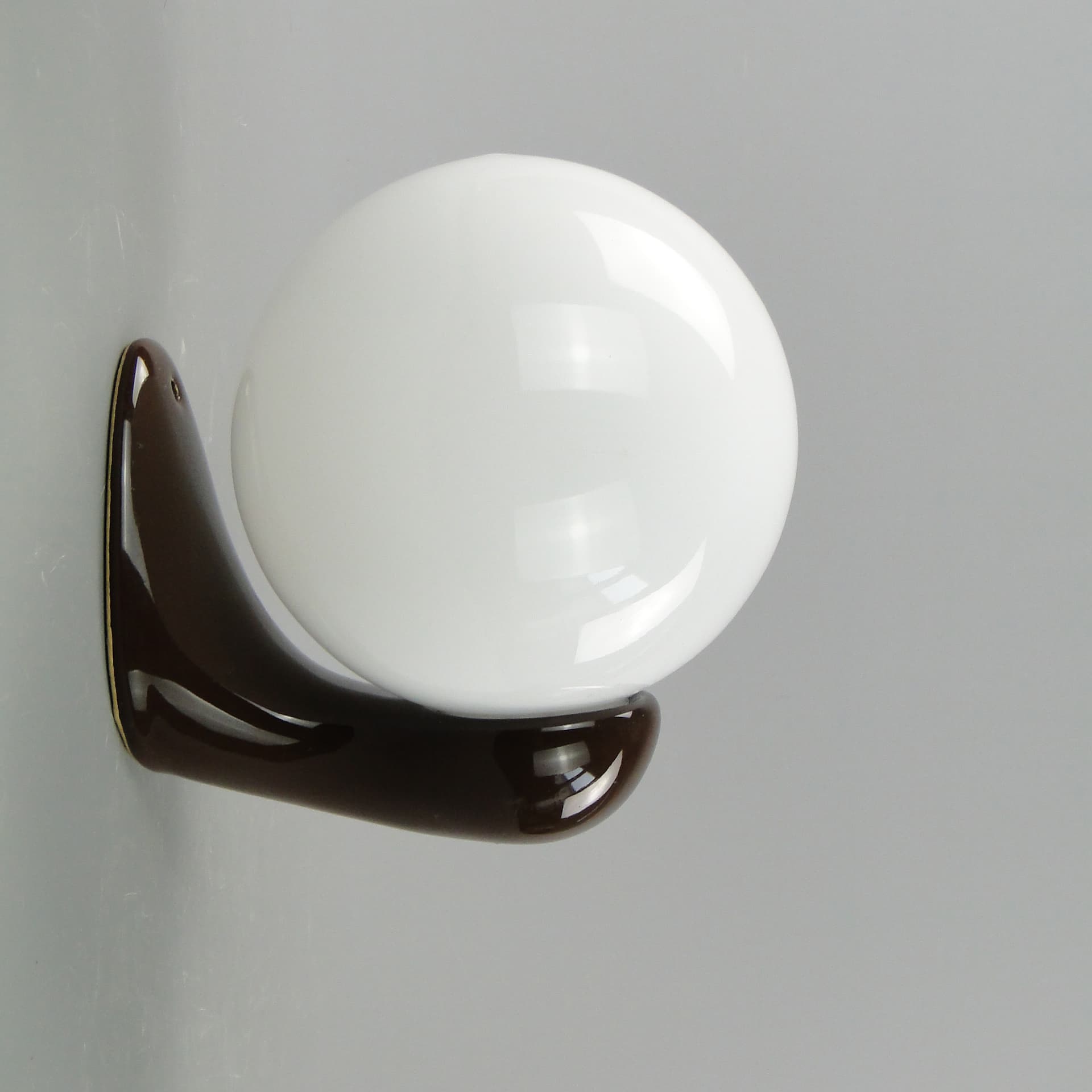 Wall sconce, brown dark, ceramics, Poland, 1970s. - 8104