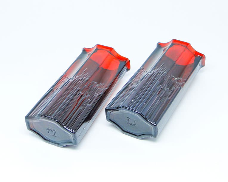 Para wazonów Modernizm, szkło czerwone, Francja, lata 80. - 112216