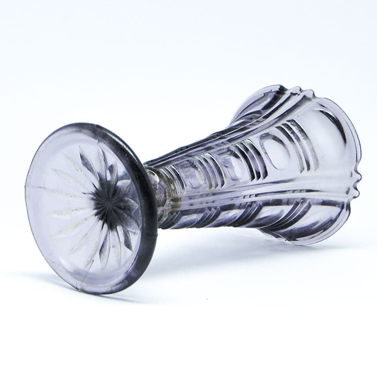 Mid-century modern vase, amethyst pressed glass, Huta Libohovice, Czechoslovakia, 1960s. - 112233