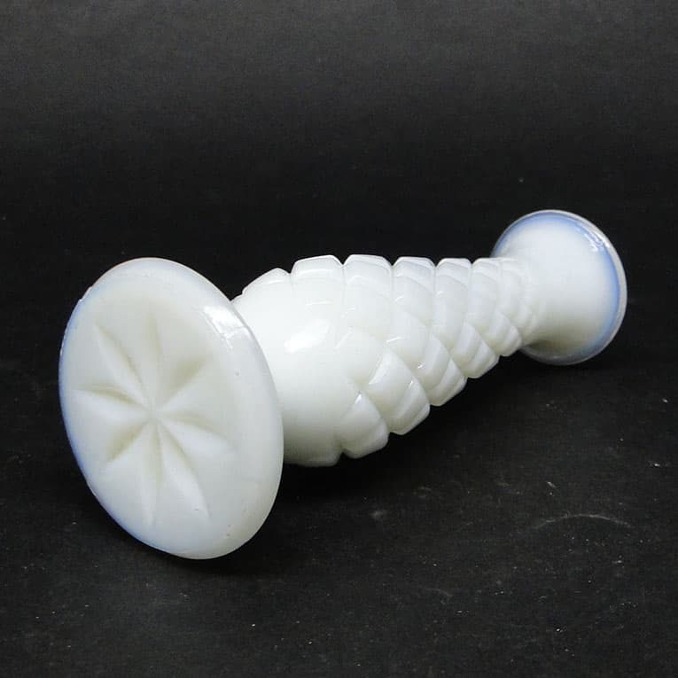 Latticino mid-century modern vase, white glass, Ząbkowice, Poland, 1970s. - 112300