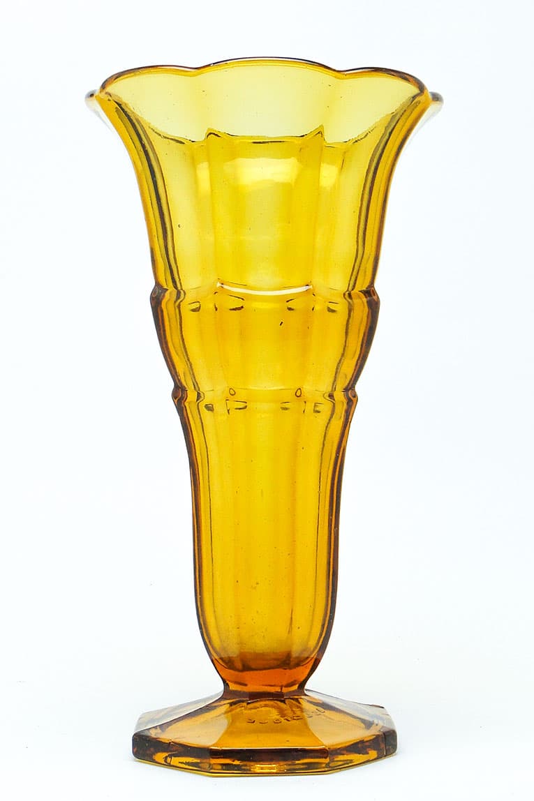 Wazon Art Deco, szkło miodowe, Val Saint Lambert, Belgia, lata 60. - 112322