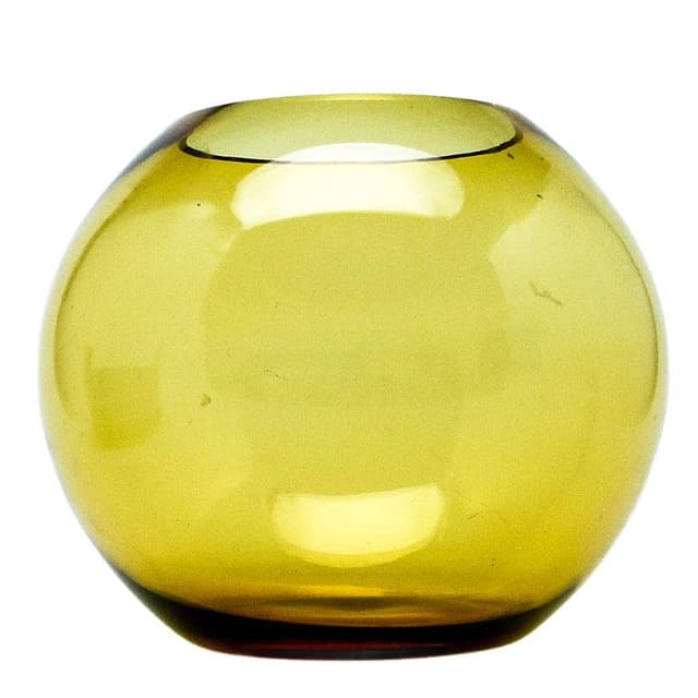 Wazon mid-century modern, szkło żółte, proj. M. Słaboń, Polska, lata 70. - WYMIARY