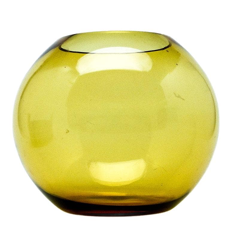 Wazon mid-century modern, szkło żółte, proj. M. Słaboń, Polska, lata 70.