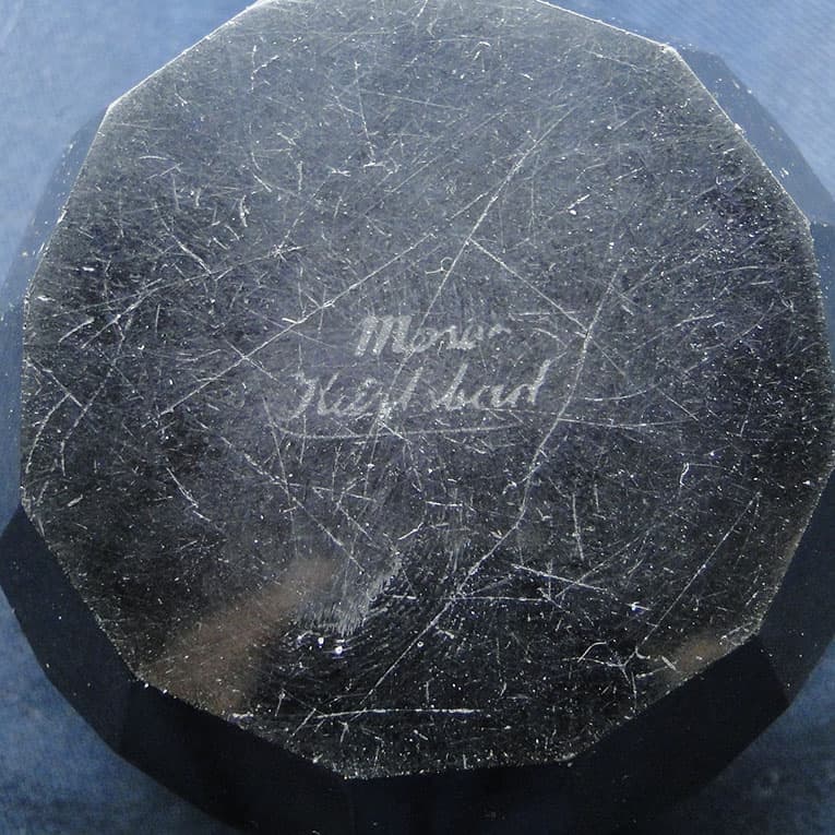 Wazon Art Deco, szkło ametystowe, oroplastyka złocona, Moser, Czechosłowacja, lata 30. - 112391