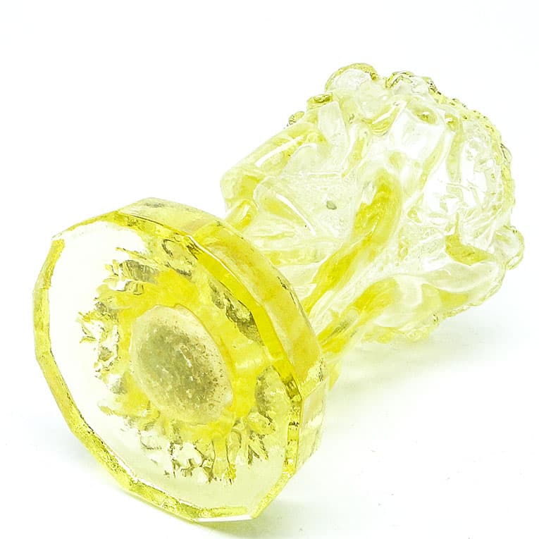 Wazon Winobranie, Art Deco, szkło żółte matowione, proj. F. Pazourka, Czechosłowacja, lata 30. - 112399