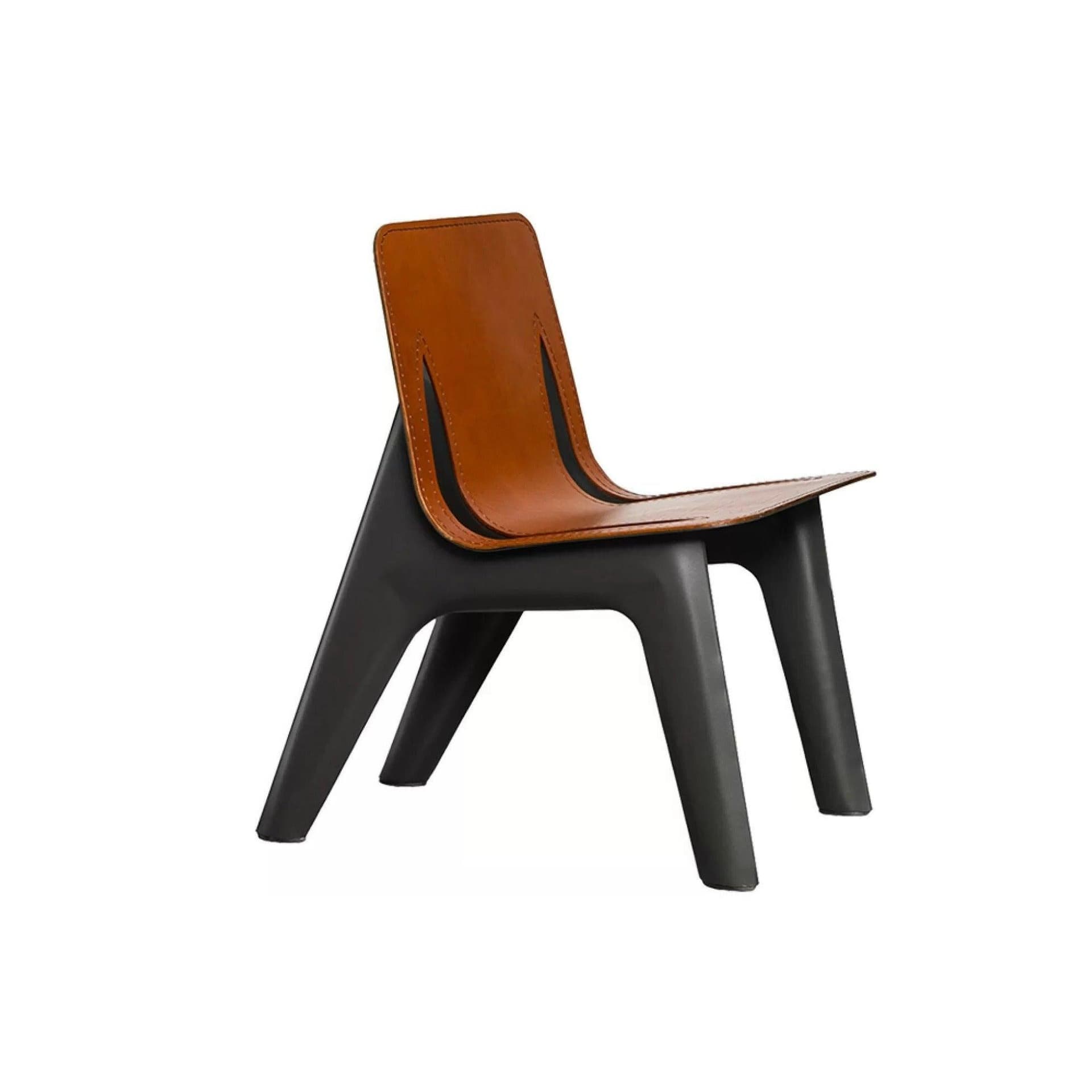 Krzesło J-CHAIR skóra koniakowa, grafit, aluminium, Zieta Studio - 117338