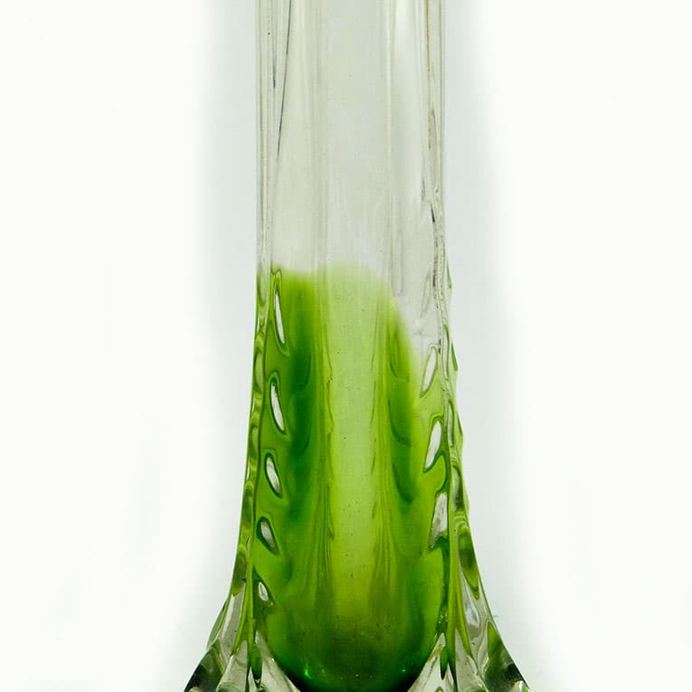 Wazon secesyjny, szkło zielone, srebrne okucie, Wielka Brytania, początek XX w. - 112526