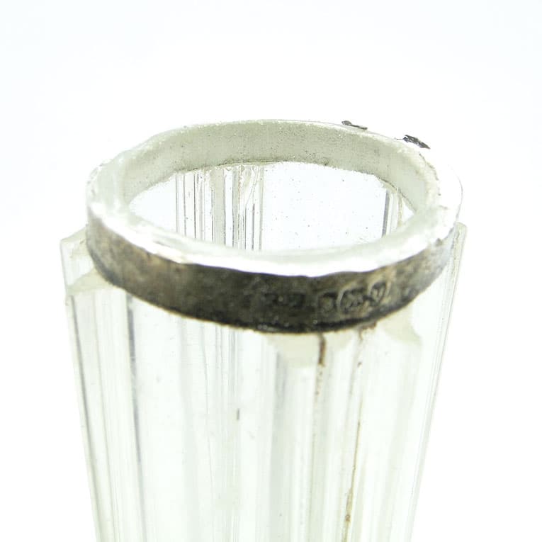 Wazon secesyjny, szkło zielone, srebrne okucie, Wielka Brytania, początek XX w. - 112531