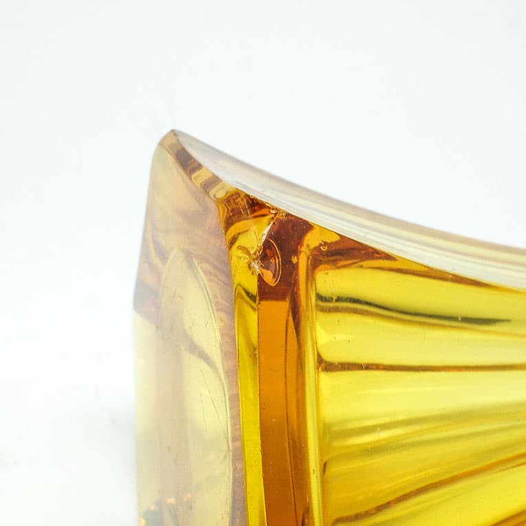 Wazon Art Deco, kryształ żółty, proj. J. Hoffmann, Moser, Czechy, lata 30. - 112561