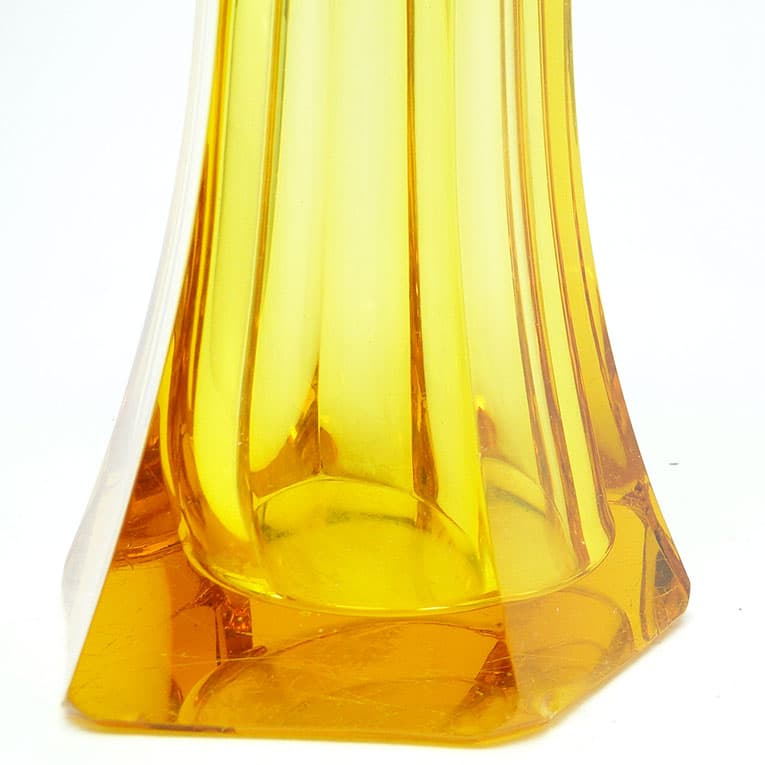 Wazon Art Deco, kryształ żółty, proj. J. Hoffmann, Moser, Czechy, lata 30. - 112554