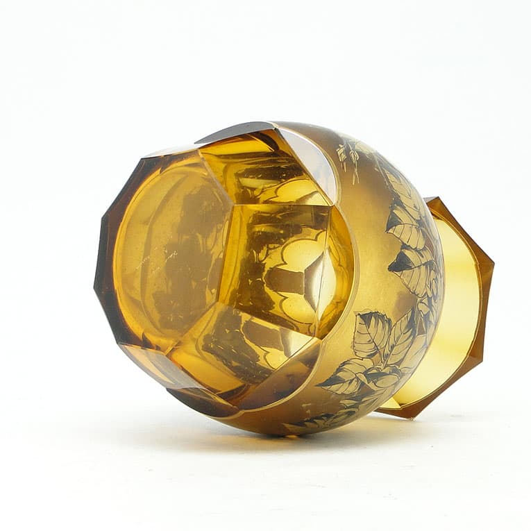 Wazon, kryształ, ręcznie malowany, proj. Kamenický Šenov, Czechy, XIX w. - 112593