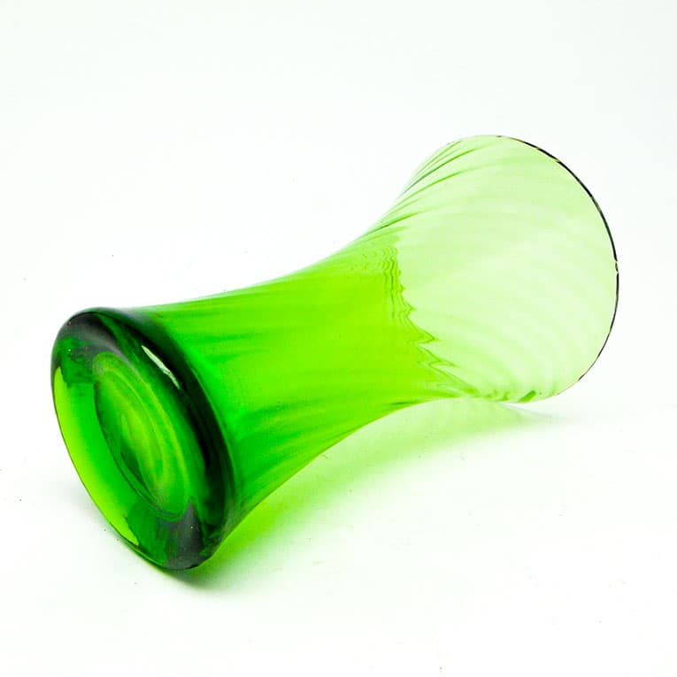 Wazon postmodernizm, szkło zielone, Huta Hortensja, Polska, lata 70. - 112603