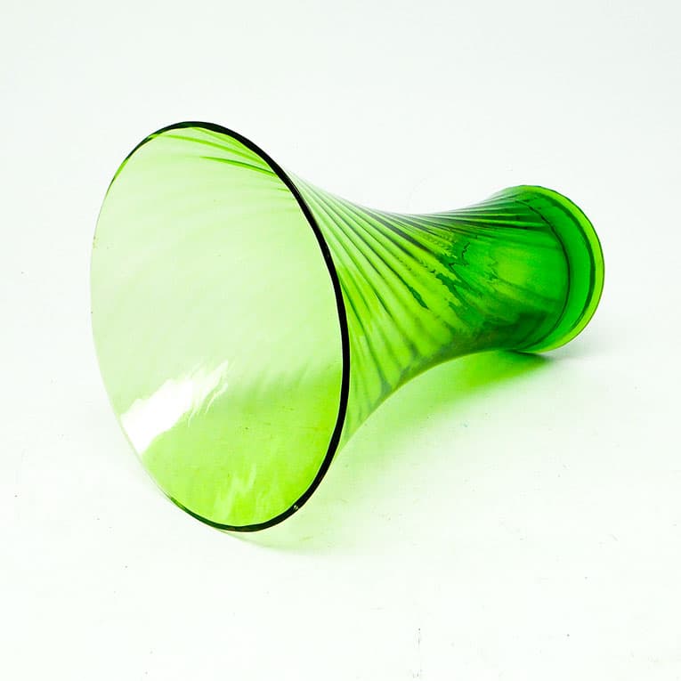 Wazon postmodernizm, szkło zielone, Huta Hortensja, Polska, lata 70. - 112604
