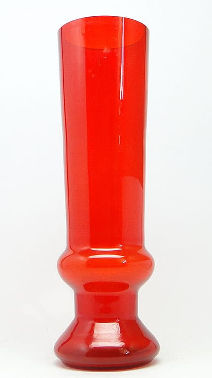 Wazon postmodernistyczny, szkło czerwone, Polska, lata 70. - 112626