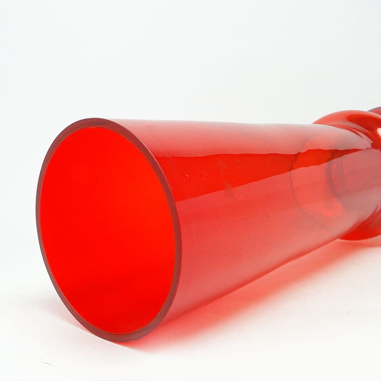 Wazon postmodernistyczny, szkło czerwone, Polska, lata 70. - 112632