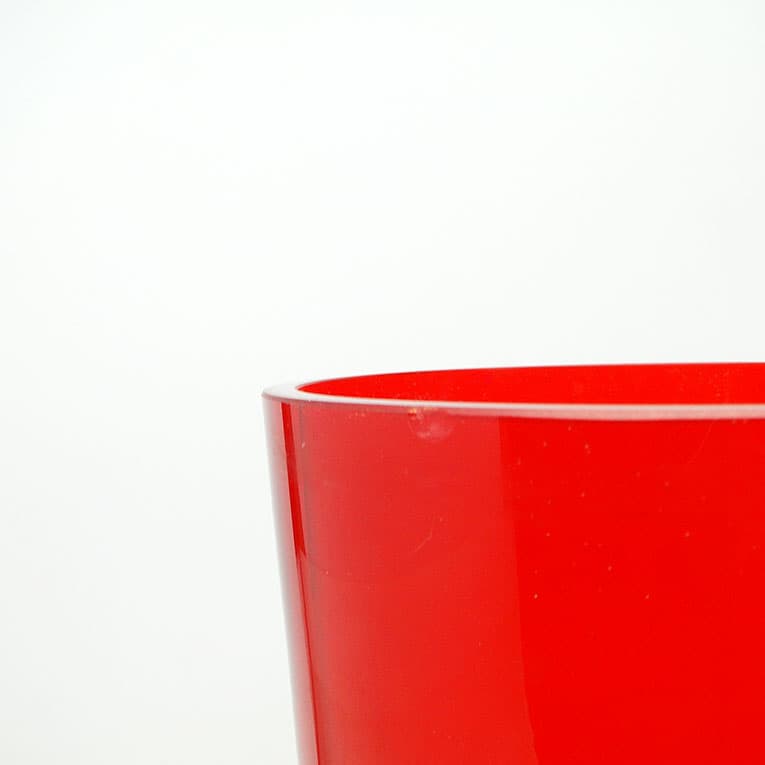 Wazon postmodernistyczny, szkło czerwone, Polska, lata 70. - 112633