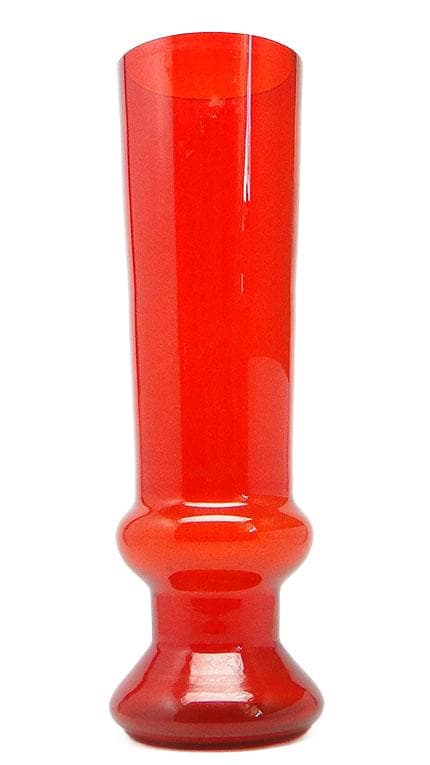 Wazon postmodernistyczny, szkło czerwone, Polska, lata 70. - WYMIARY