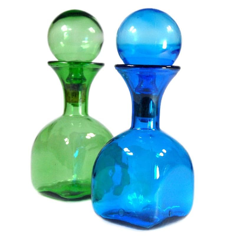 Kolorowe karafki ze szkła, Empoli, Włochy, lata 60. - 8195