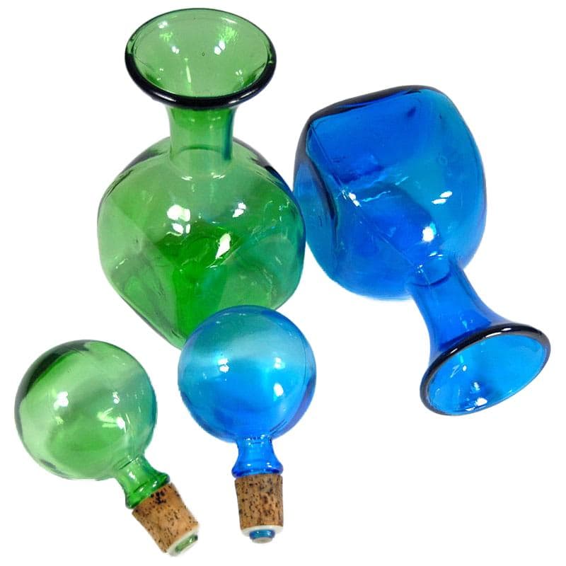 Kolorowe karafki ze szkła, Empoli, Włochy, lata 60. - 8201